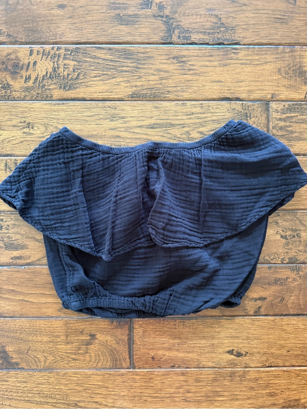 Michael Stars Ruffle strapless cropped top